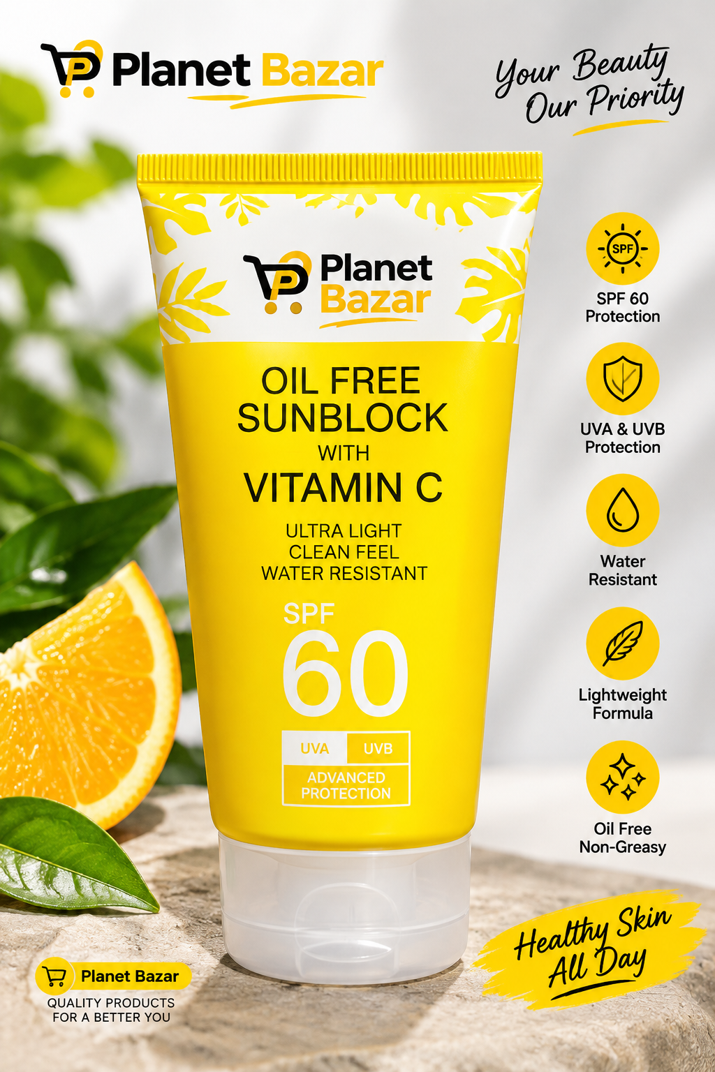Planet Bazar Oil-Free Sunblock SPF 60