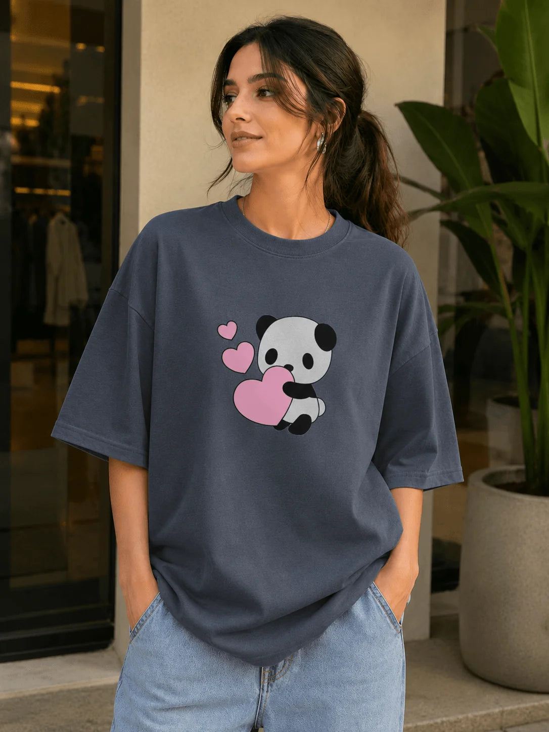 Panda | 200 GSM Premium Oversized T-Shirt