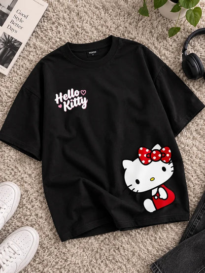 Hello Kitty | 200 GSM Premium Oversized T-Shirt
