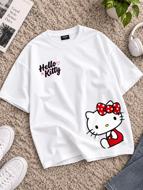 Hello Kitty | 200 GSM Premium Oversized T-Shirt