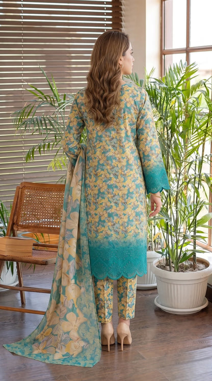 Unstitched Teal Green
