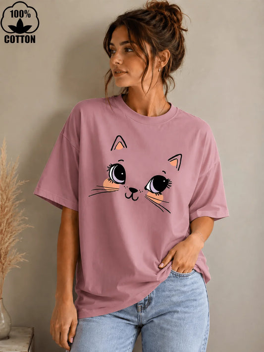 Cutie Cat | 190 GSM Premium Oversized T-Shirt