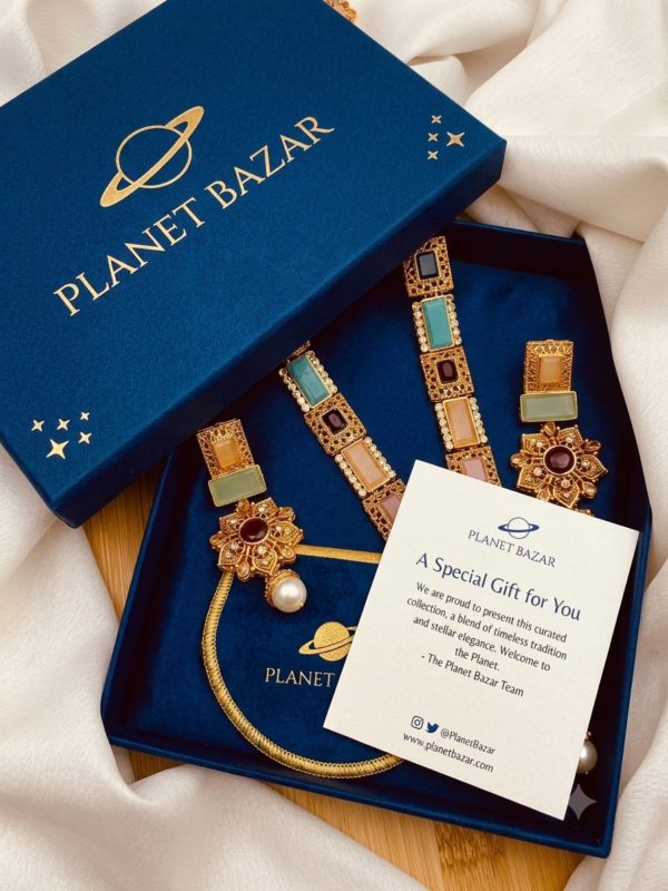 Royal Multicolor Fancy Mala & Earring Set – Planet Bazar Exclusive
